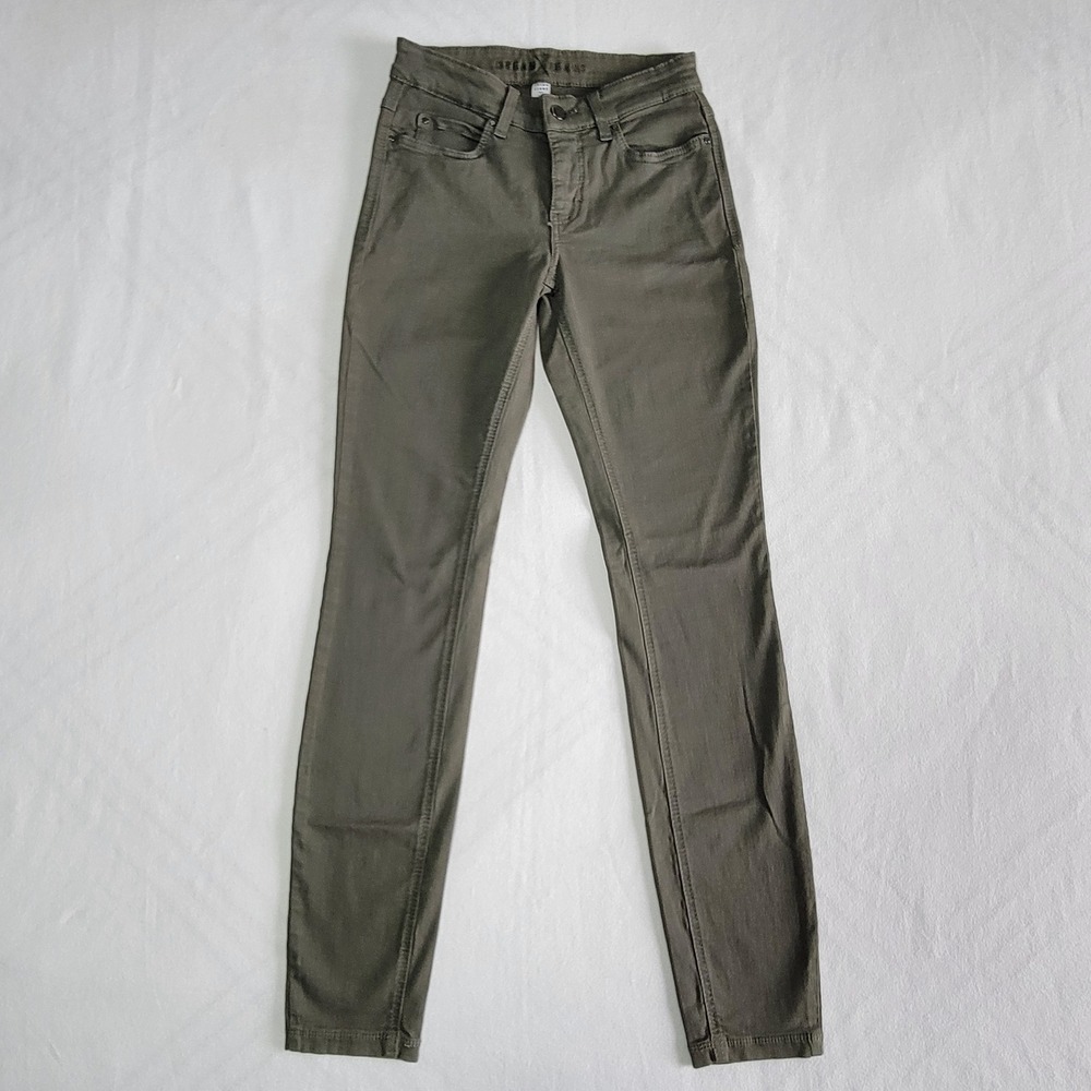 MAC Dream Olive Green Jeans Women 27 Skinny Gorpcore Utility Casual Stretch Slim